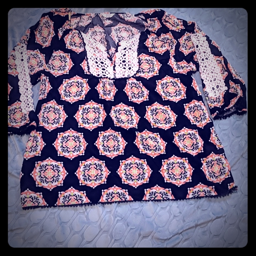 Crown & Ivy Printed Blouse